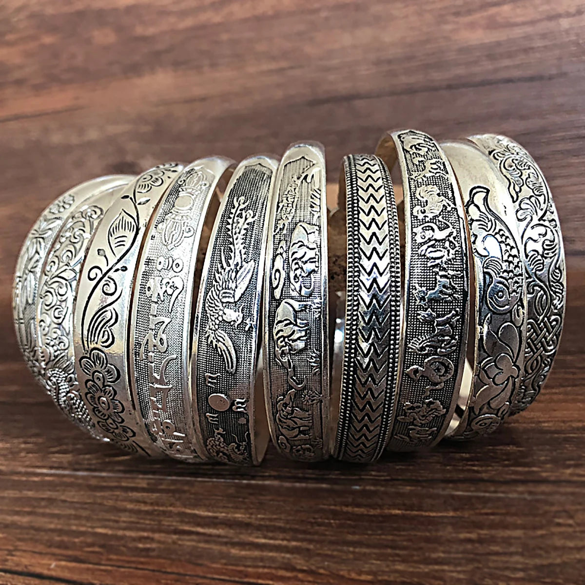 アクセサリー Tibet vintage- bangle 925 Sterling Silver Vintage Style Tibetan Tibet Bracelet