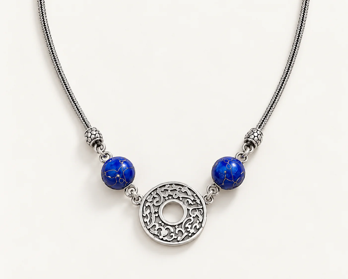 Blue Bead Arabic Necklace